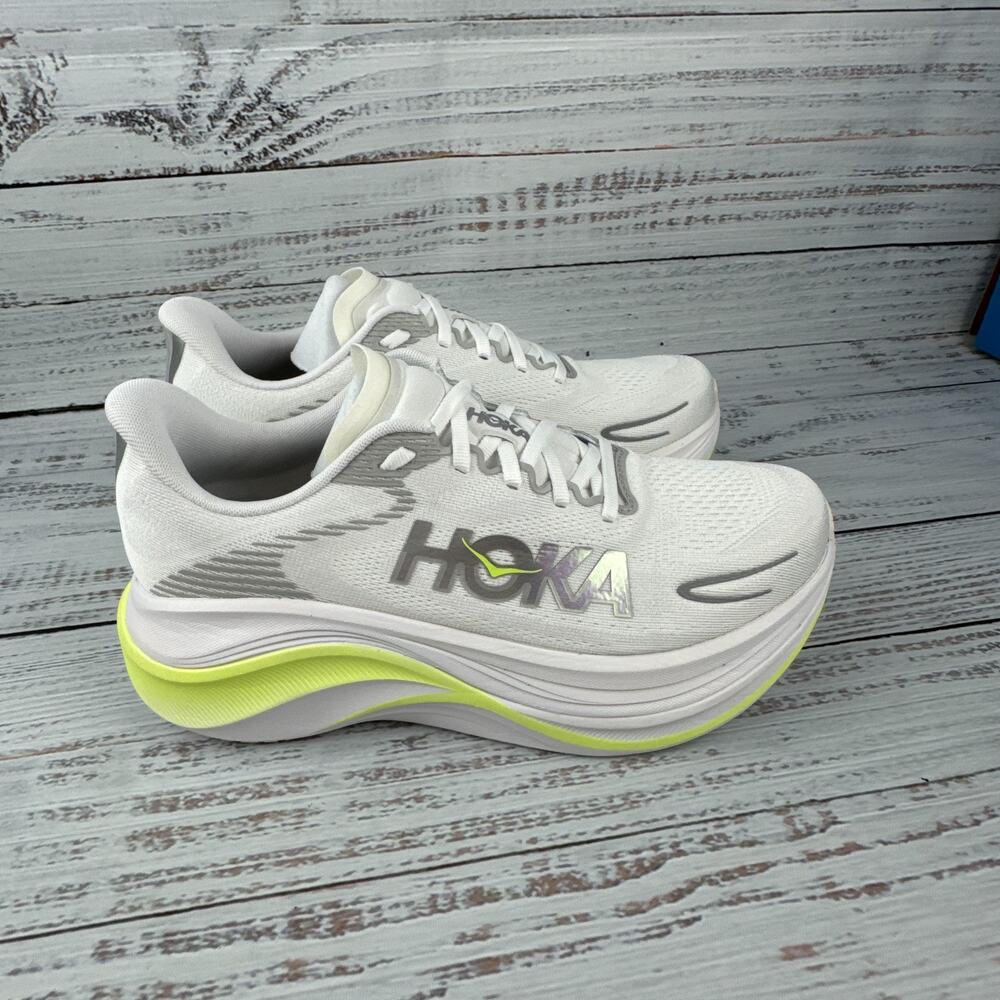 Hoka Skyward X 2 Womens US 8.5 B Running Shoes White Neon Yuzu - Picture 4 of 10